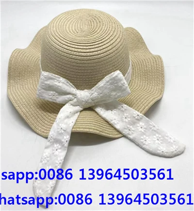 Lady Straw Bowknot Beach shlyapasi
