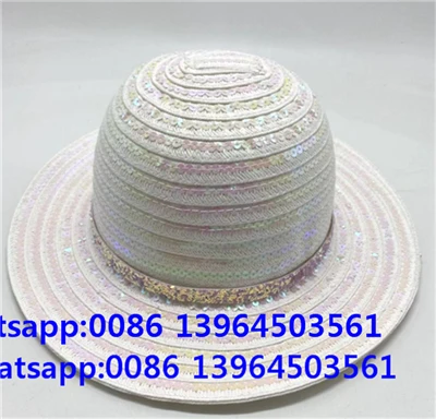 Payetli Deco oq ayollar qalpoq