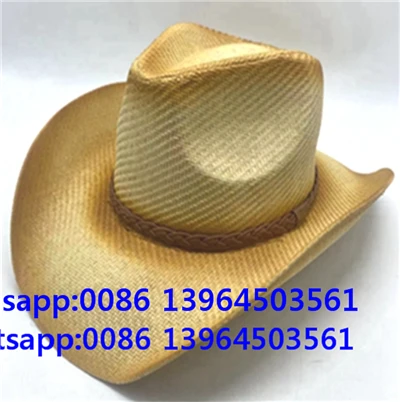 Erkaklar uchun somon sunhat kovboy qog'oz shapka