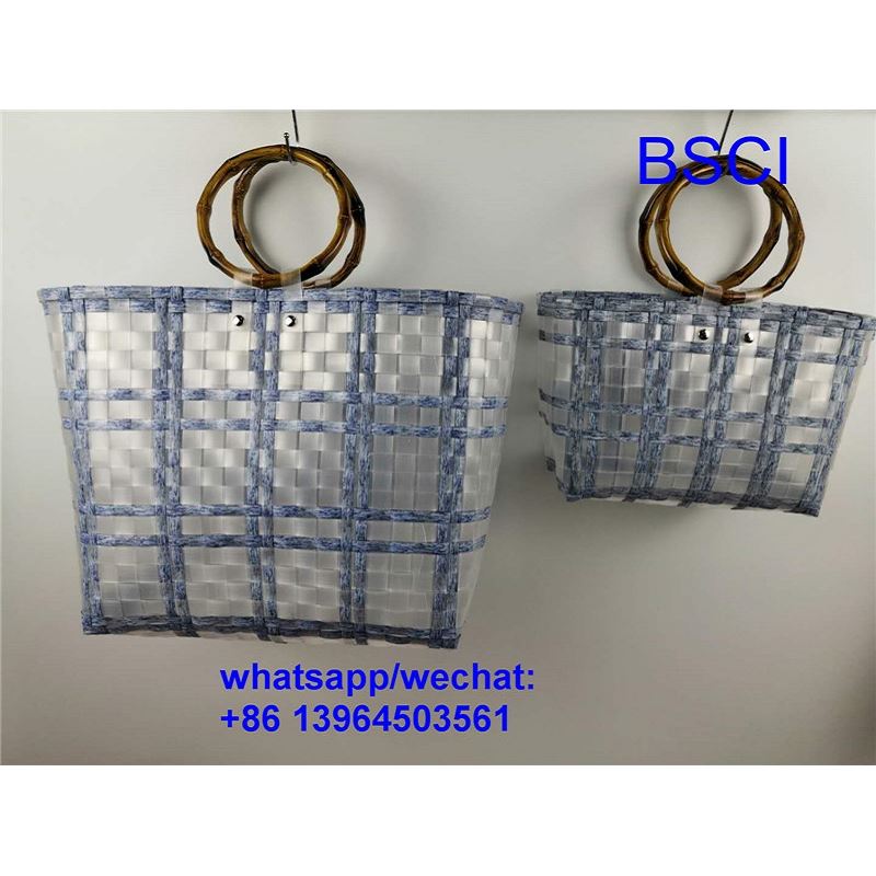 To'qilgan plastik savat sumkasi